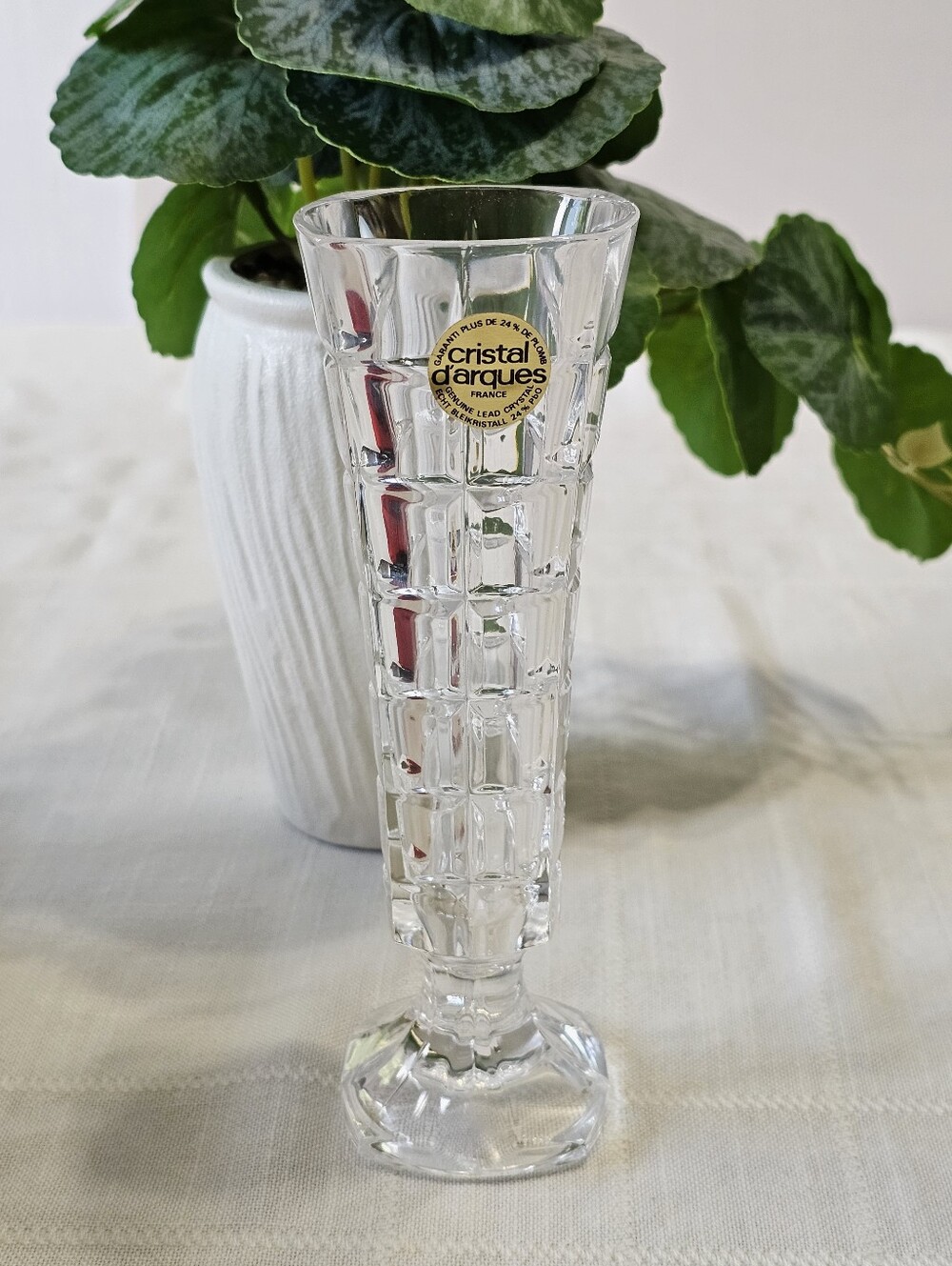 Vintage Cristal d'Arques Clear Cut Crystal Vase